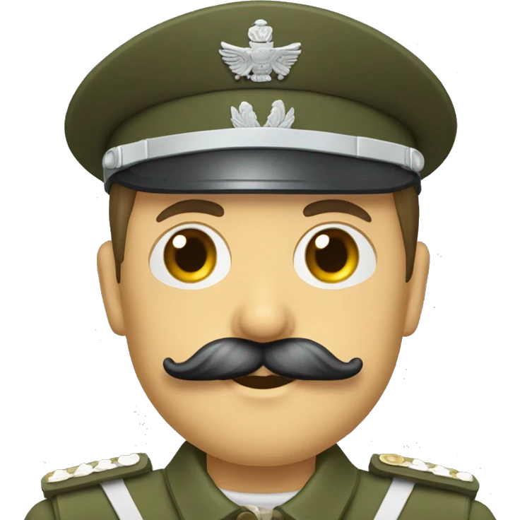 Un Soldat allemand avec une moustache en brosse et une coupe de cheveux courts plaqués  emoji