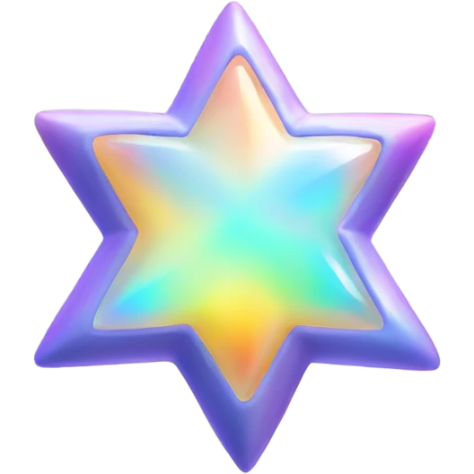 4 point star rounded corner opal no texture  emoji