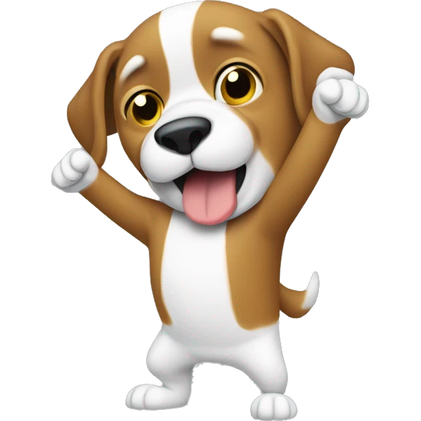 un perro haciendo el dab  emoji
