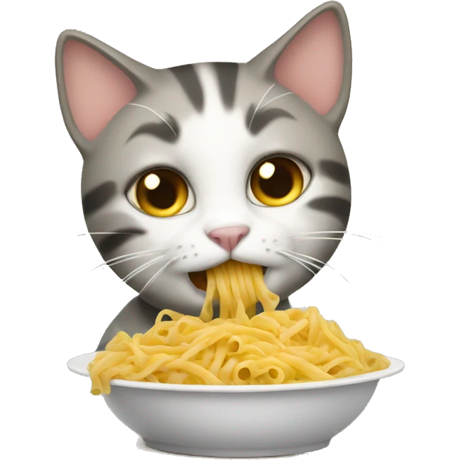 Cat eating pasta  emoji