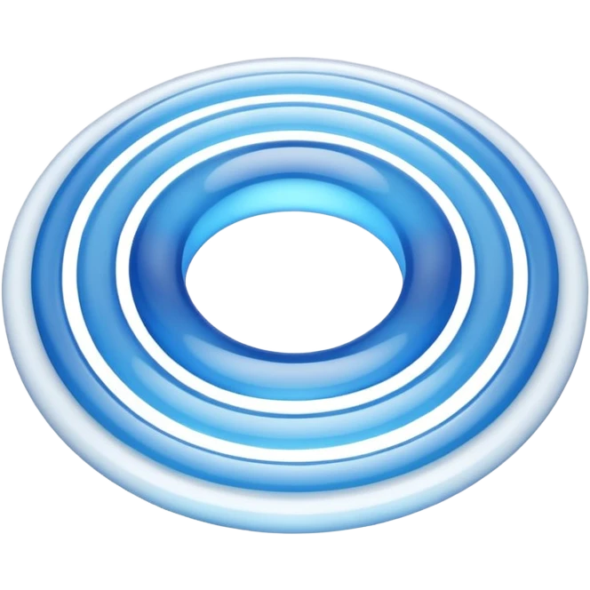 iOS-style 3D emoji: expanding ripple rings in mid-air, fading in color and opacity as they move outward from a small central source emoji