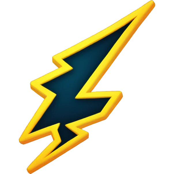 neon glowing lightning bolt emoji