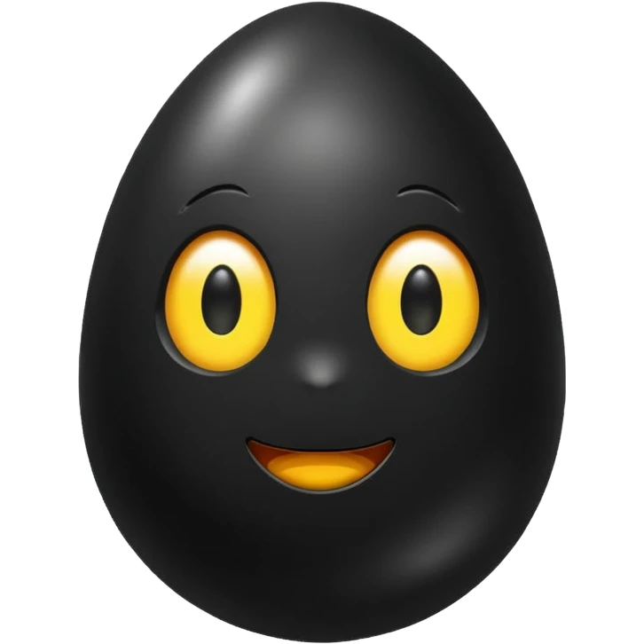 shiny black egg emoji emoji