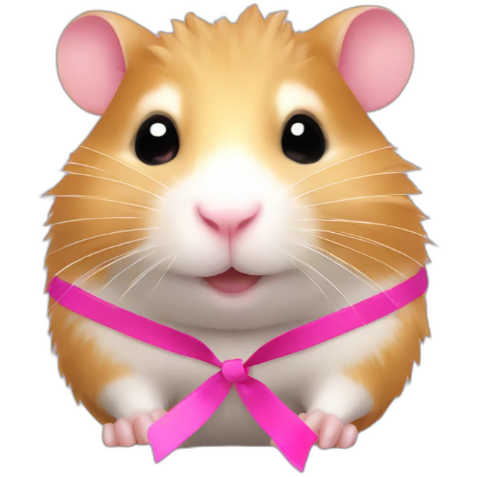 hamster with extension lashes and pink ribbon emoji