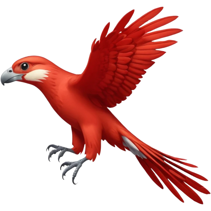 scarlet coloured raptor bird flying emoji