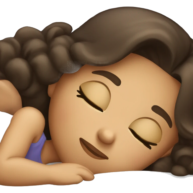 Brunette girl sleeping emoji