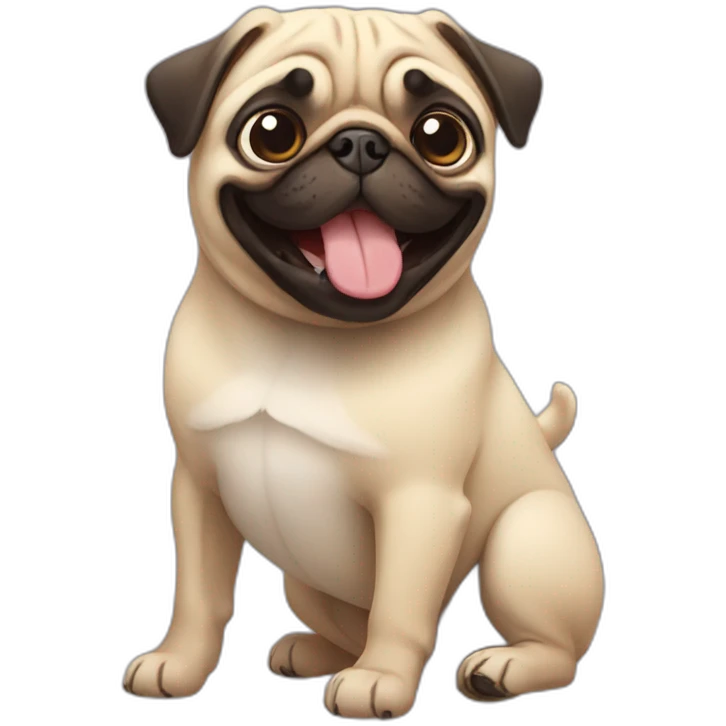 Pug happy emoji