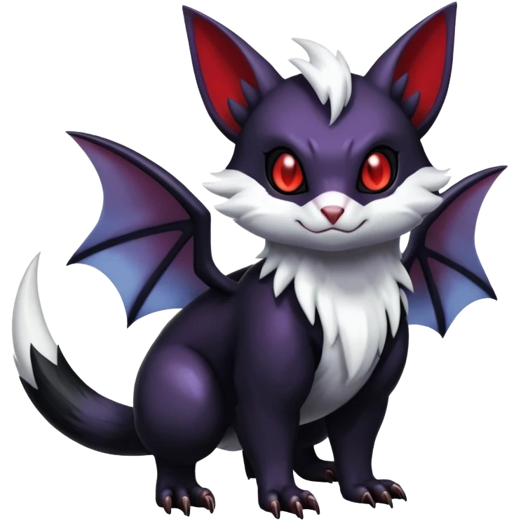 Shiny Dark Furret-Absol-Noibat-Noivern-Hybrid (Full body) emoji