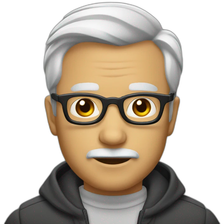 homme chauve à lunettes emoji