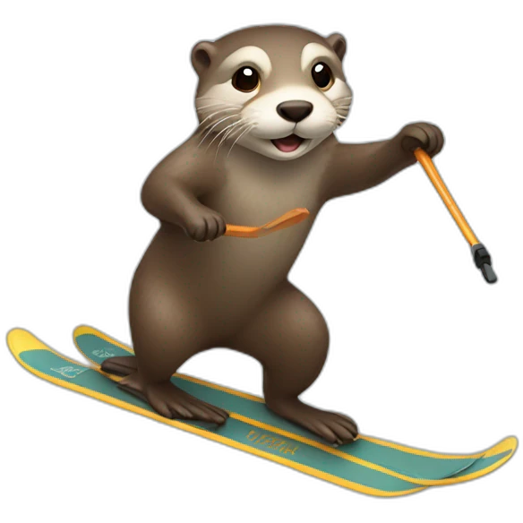 otter skiing emoji