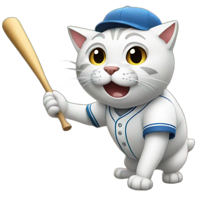 Cat playing baseball emoji