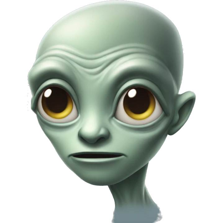 alien giving side eye emoji