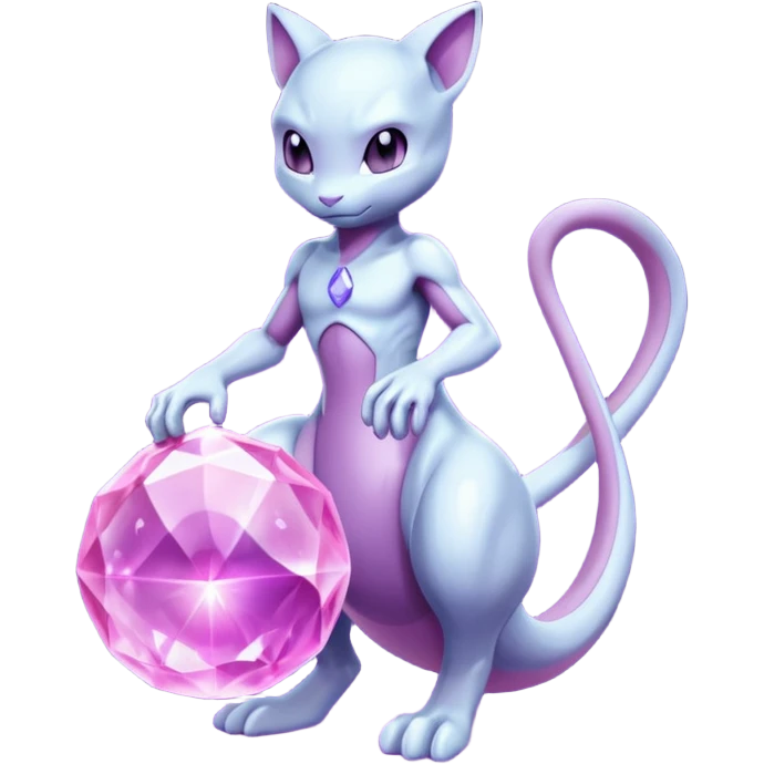 Pokemon legendary purple and pink crystal mewtwo emoji