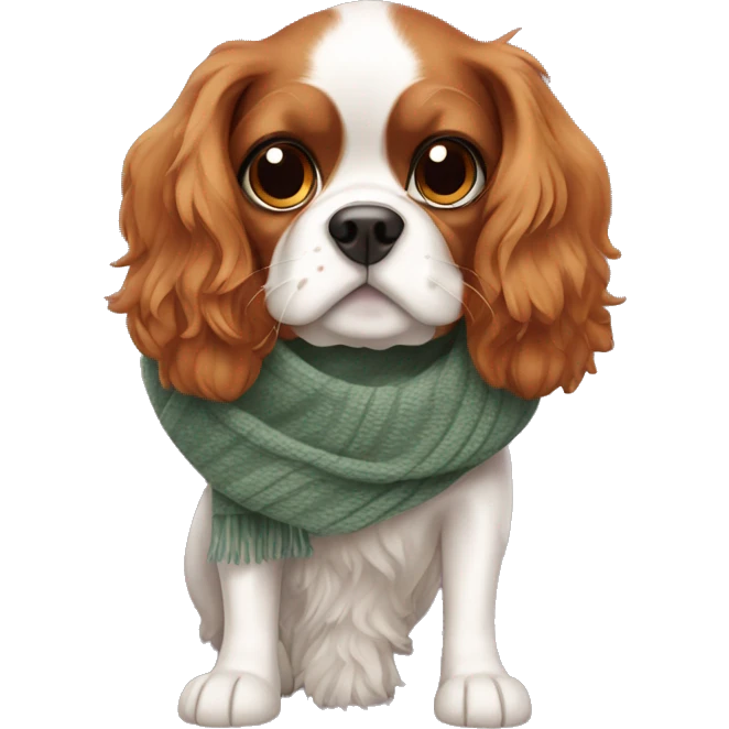 Cavalier dog with scarf emoji