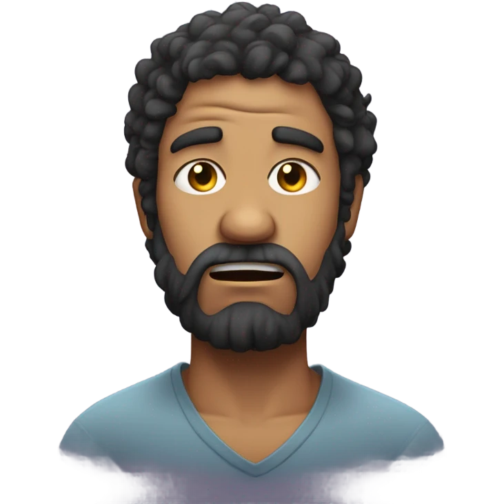 Hairy man crying emoji