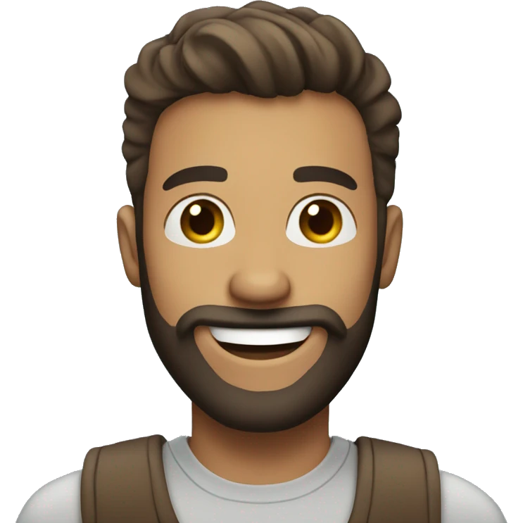 man happy beard young waving emoji