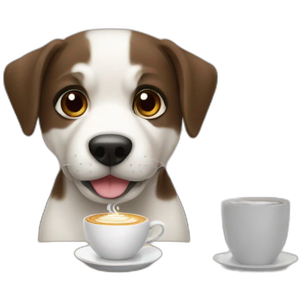 perro tomando cafe emoji