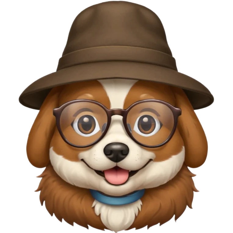 a dog with hat and glasses emoji