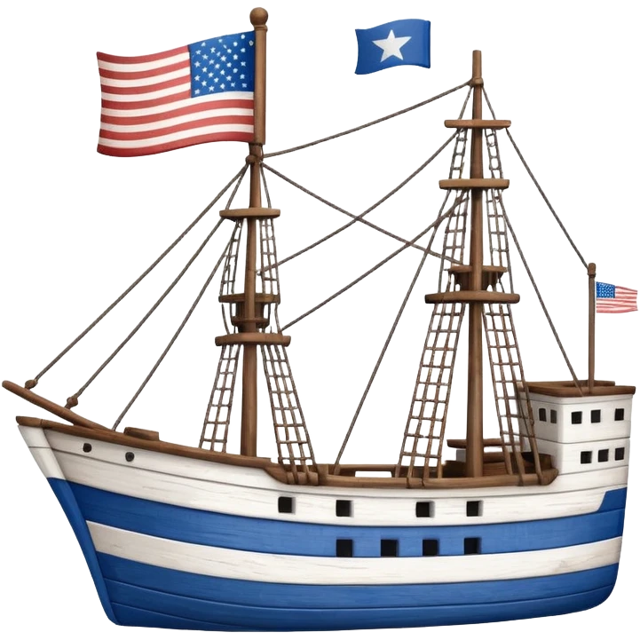 generate a very realistic American ship with flag emoji
