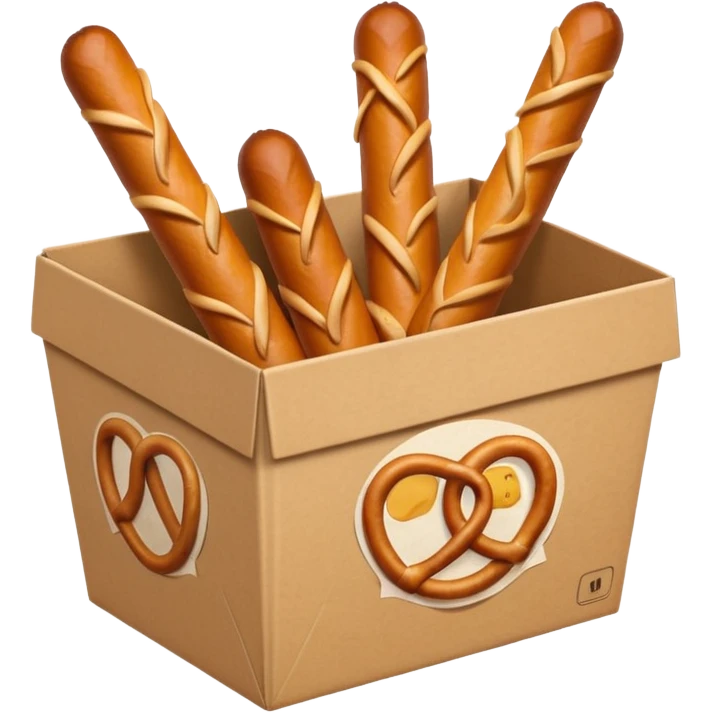 Pretzel sticks on food paper box emoji