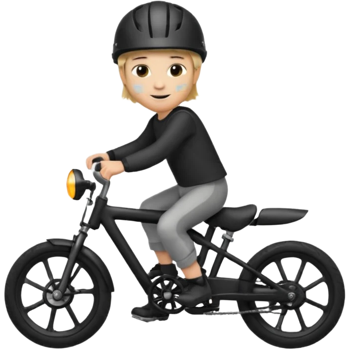 bike riding black bike blonde hair boy helmet emoji