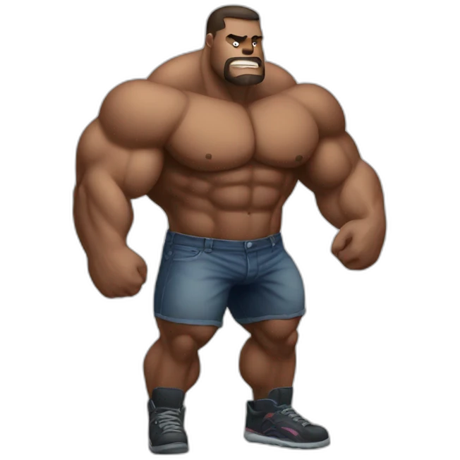 Big muscular guy that steals candy emoji