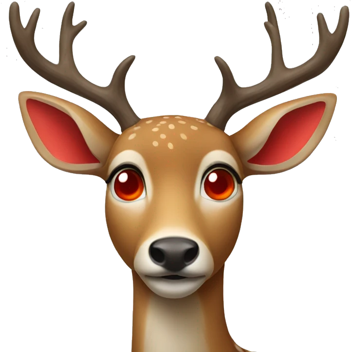 deer with a red nose emoji