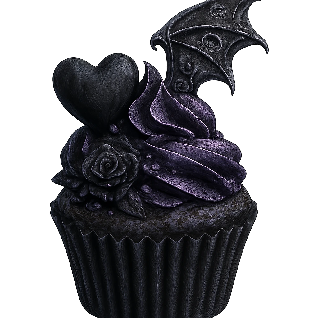 Gothic cupcake in hi dream full style, no background emoji
