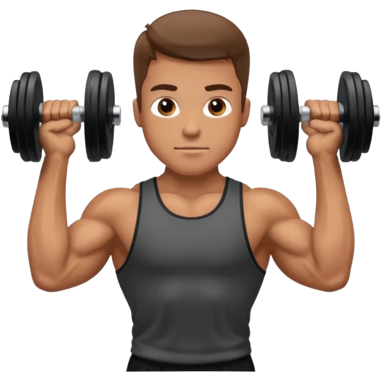 a man lifting dumbbell in gym  emoji