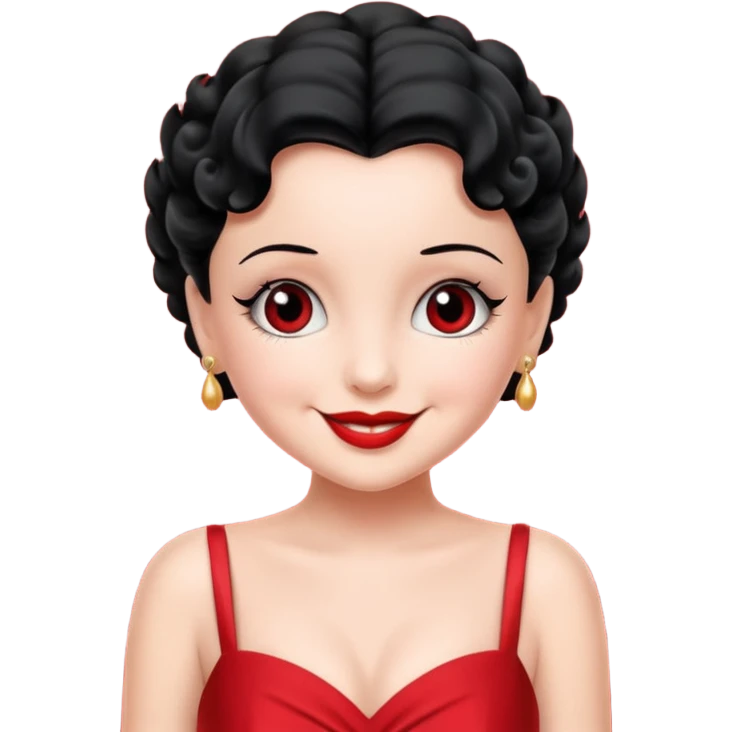 Betty boop, red dress emoji