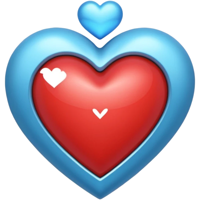corazon celeste con destellos emoji