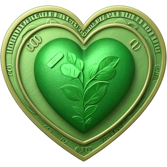 Heart with money texture emoji
