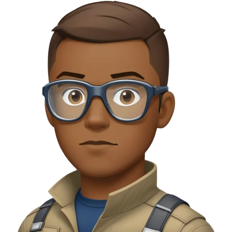sam wilson with crew cut hair, side-whiskers, and wear safety glasses from  from captain america: civil war emoji