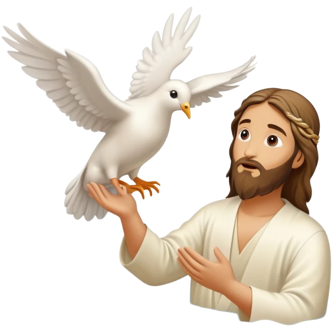 baptism of Jesus, John the baptist baptizing Jesus, dove hoveri emoji