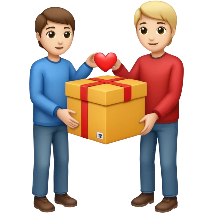 Person giving box to another person emoji