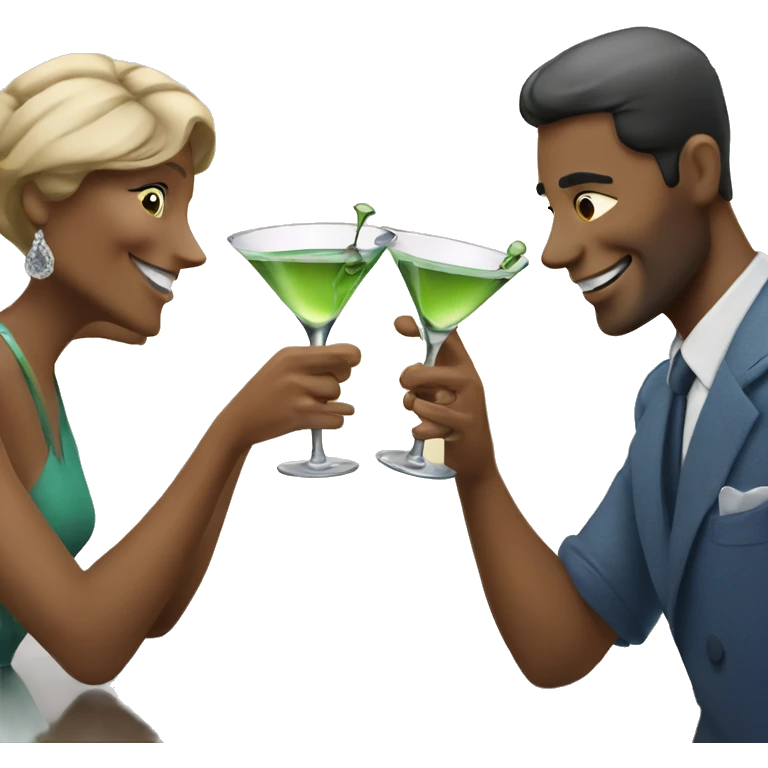 Two people clinking martini glass emoji