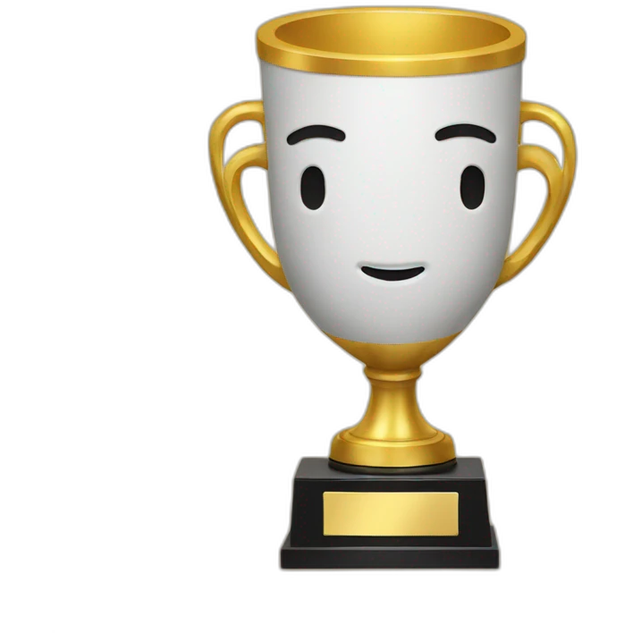 trophy with youtube head emoji