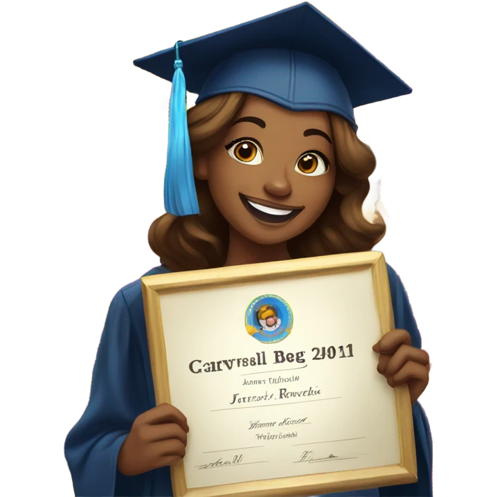 Jessica celebrating academic achievement  emoji