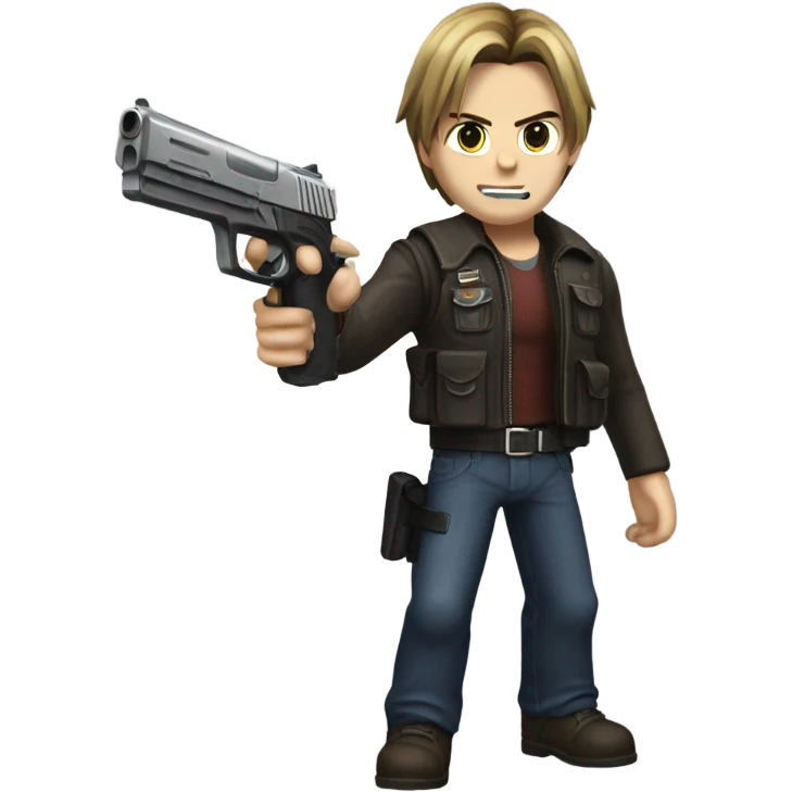 Leon Kennedy with a gun emoji