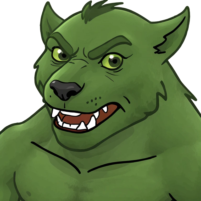 A werewolf in clothes Sunbathes on beach emoji