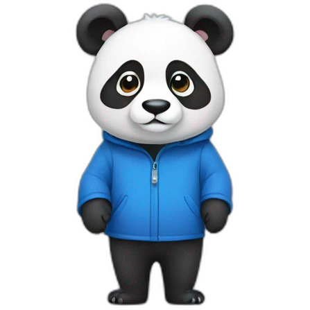 Panda wearing blue coat emoji