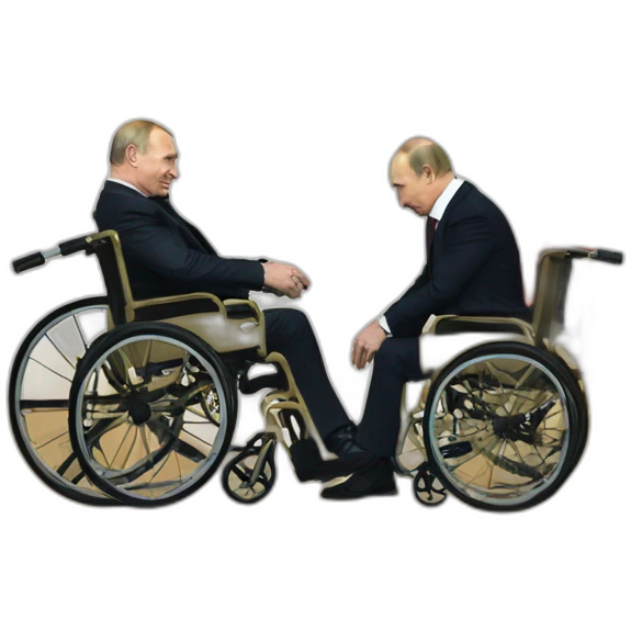 Crying Ramzan Kadyrov and angry vladimir putin golden wheelchairs emoji