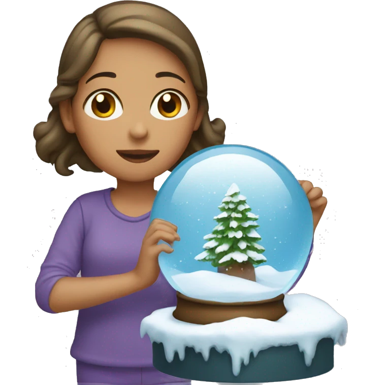 A girl with a snow globe emoji