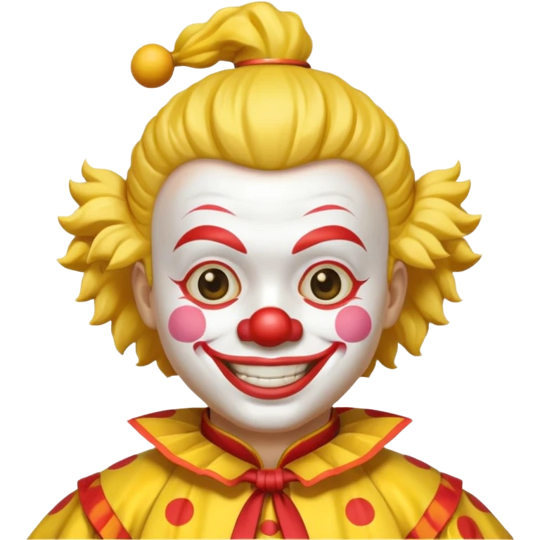 clown, wearing yellow japanese samurai custome emoji