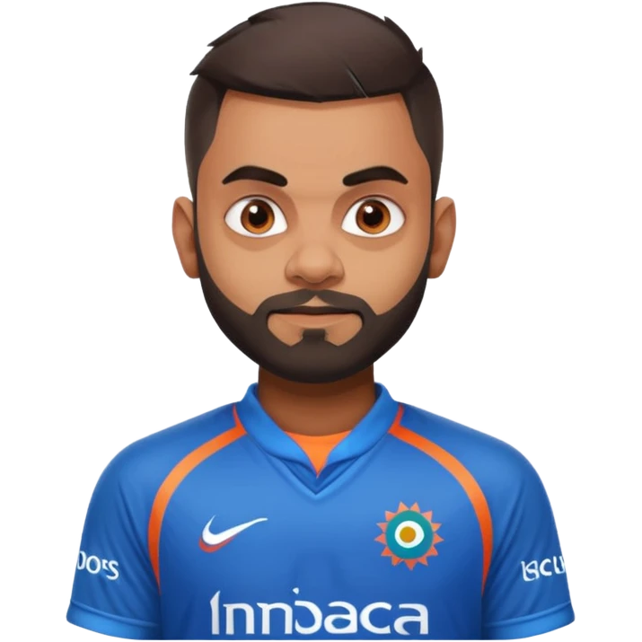 Virat Kohli wearing Indian jersey 18 emoji