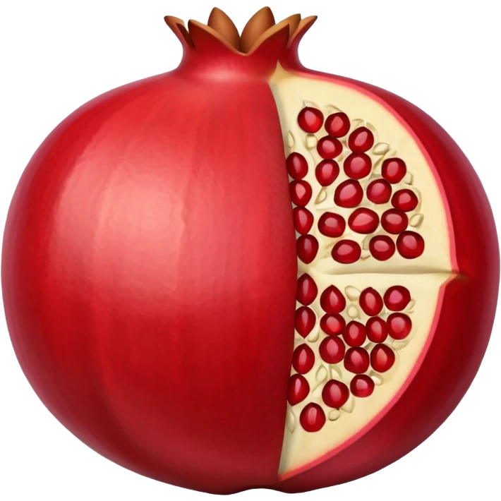 Opened pomegranate from middle into 4 direction  emoji