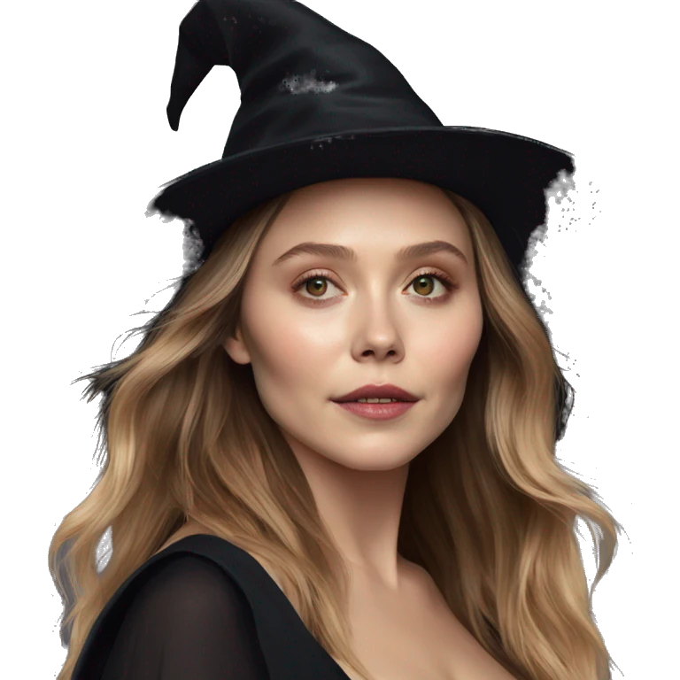 Elizabeth olsen wear witch hat emoji