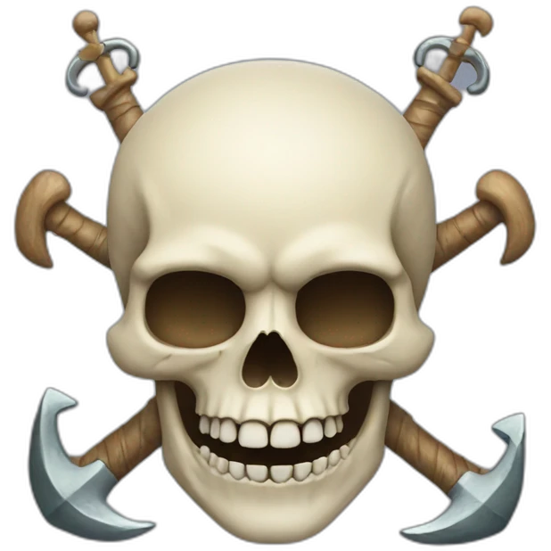 Skull with anchor between teeth emoji