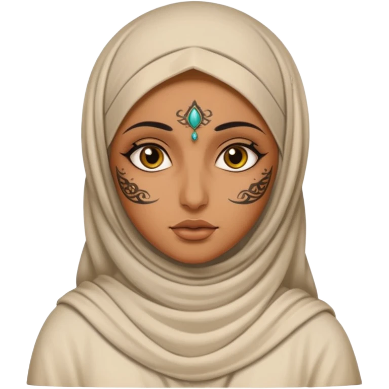 arab ancient GIRL with tatooed niquab emoji
