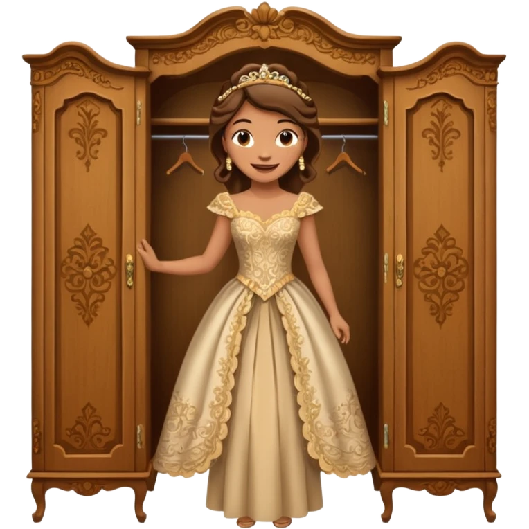 The characters in the fairy tale "Beauty and the Beast" are transformed into a wardrobe lady by magic emoji